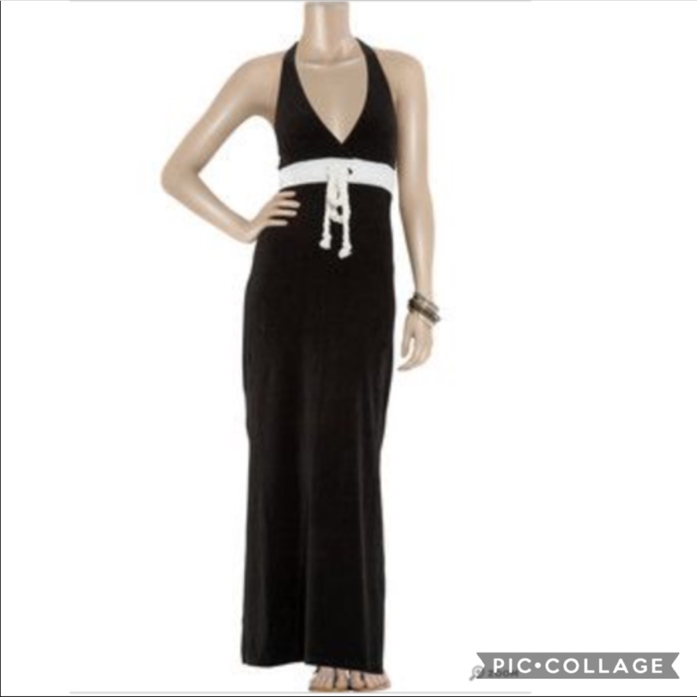 Velour Halter Top Long Dress